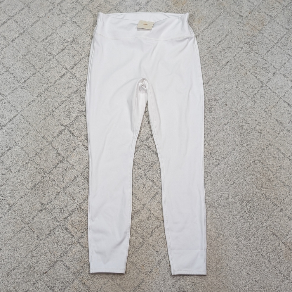 Fabletics Leggings Womens XL White High Waisted Soft Sleek Compression 28” NEW